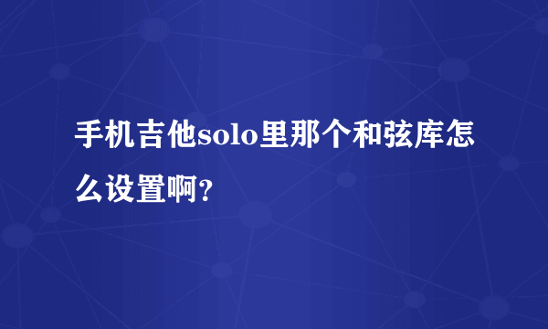 手机吉他solo里那个和弦库怎么设置啊？