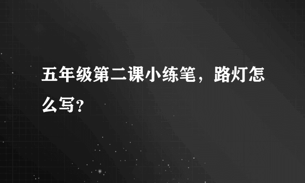 五年级第二课小练笔，路灯怎么写？