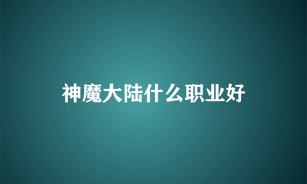 神魔大陆什么职业好