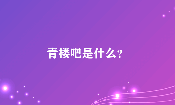 青楼吧是什么？