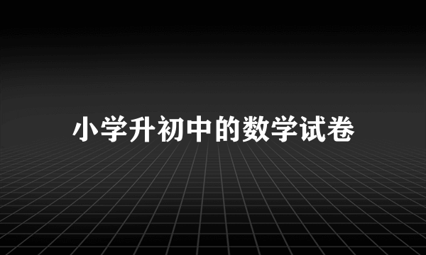 小学升初中的数学试卷