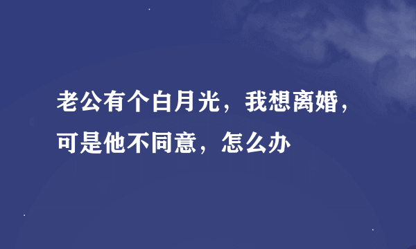 老公有个白月光，我想离婚，可是他不同意，怎么办