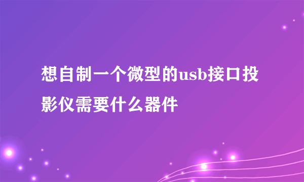 想自制一个微型的usb接口投影仪需要什么器件