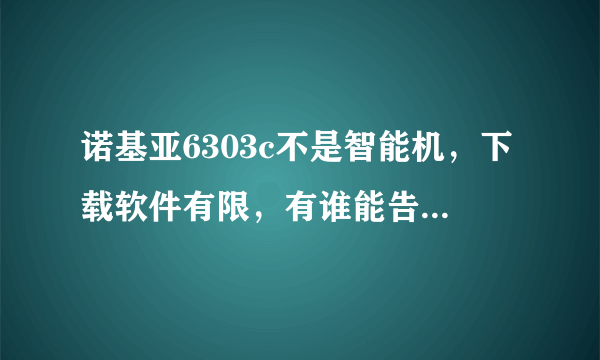 诺基亚6303c不是智能机，下载软件有限，有谁能告诉我能下载哪些常用软件？如QQ，飞信，电子字典行吗？