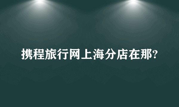 携程旅行网上海分店在那?