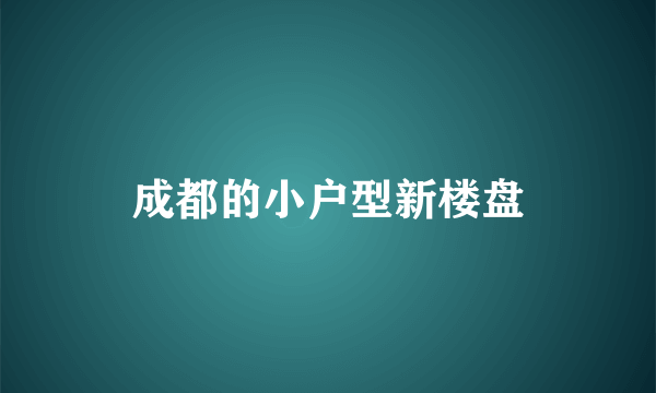 成都的小户型新楼盘