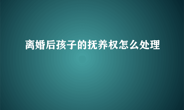 离婚后孩子的抚养权怎么处理