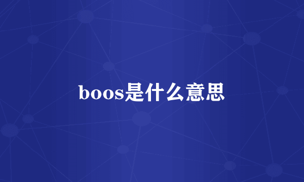 boos是什么意思