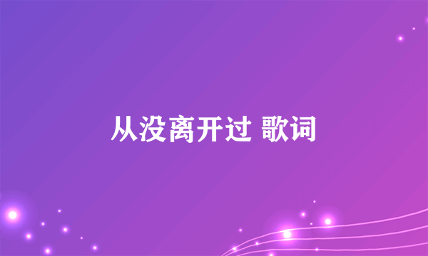 从没离开过 歌词