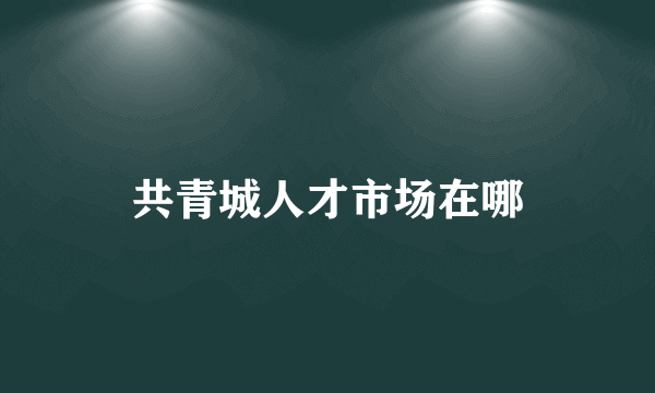 共青城人才市场在哪