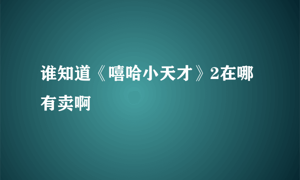 谁知道《嘻哈小天才》2在哪有卖啊