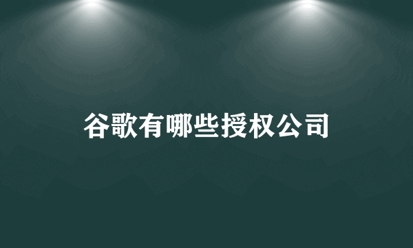 谷歌有哪些授权公司