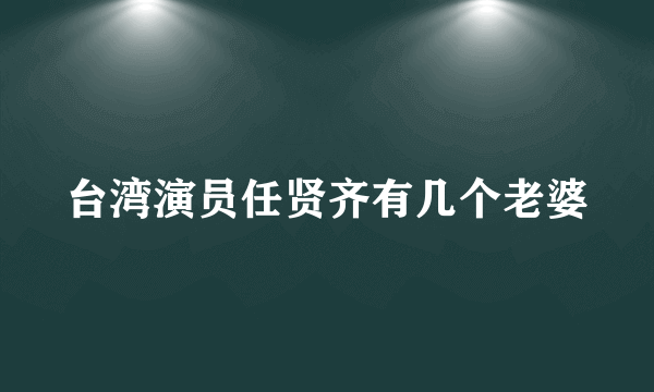 台湾演员任贤齐有几个老婆