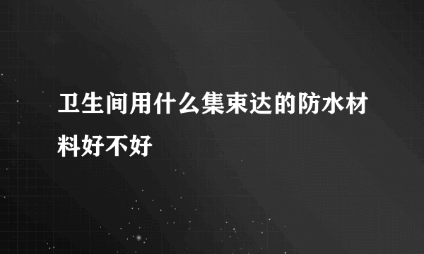 卫生间用什么集束达的防水材料好不好