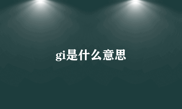 gi是什么意思