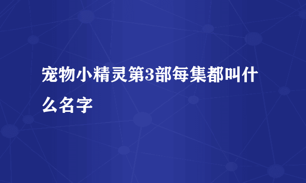 宠物小精灵第3部每集都叫什么名字