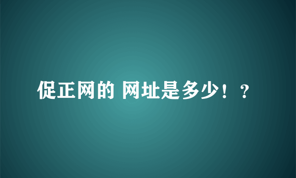 促正网的 网址是多少！？