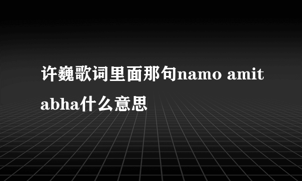 许巍歌词里面那句namo amitabha什么意思