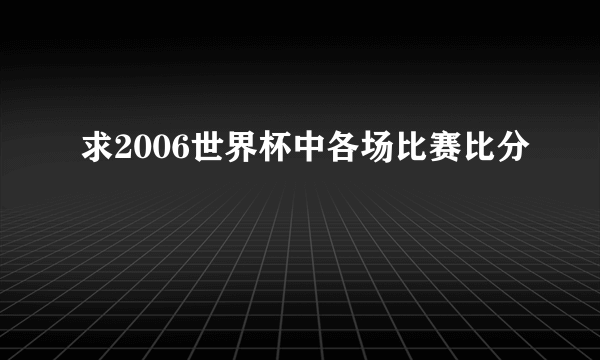 求2006世界杯中各场比赛比分