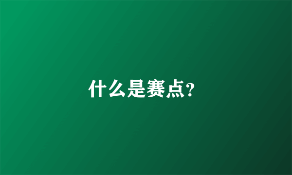 什么是赛点？