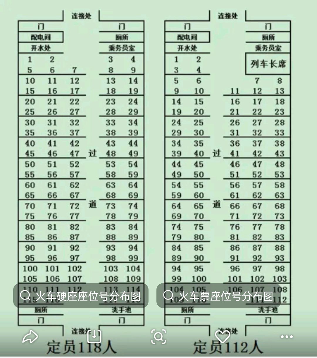 无锡至怀化k807车箱是118座吗？