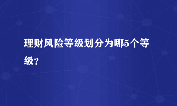 理财风险等级划分为哪5个等级？