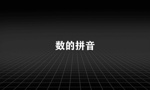 数的拼音