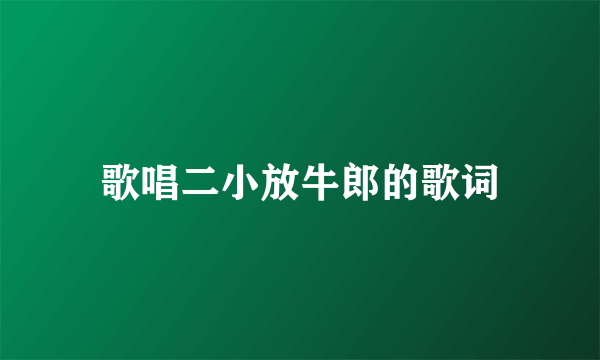 歌唱二小放牛郎的歌词