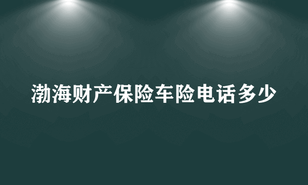 渤海财产保险车险电话多少