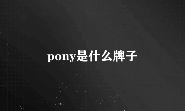 pony是什么牌子