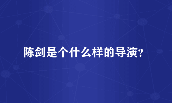 陈剑是个什么样的导演？