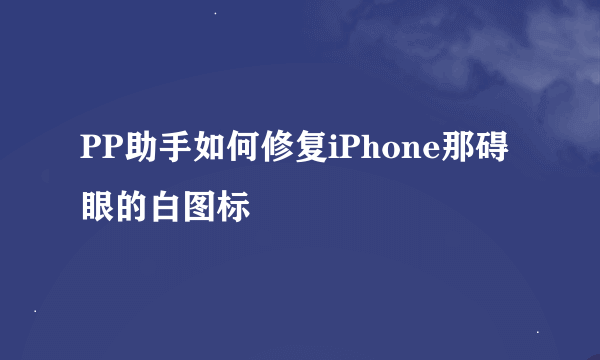 PP助手如何修复iPhone那碍眼的白图标