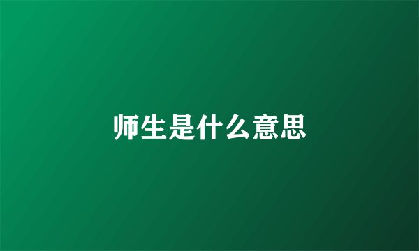 师生是什么意思