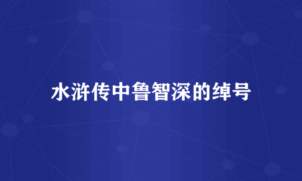 水浒传中鲁智深的绰号