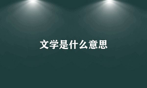 文学是什么意思