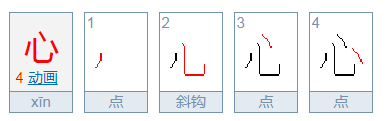 心的笔画笔顺,