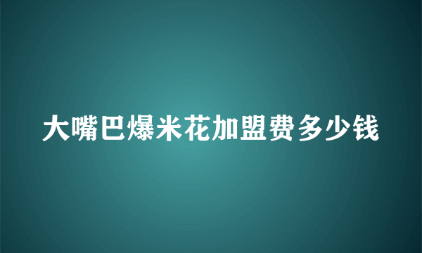 大嘴巴爆米花加盟费多少钱