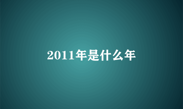 2011年是什么年