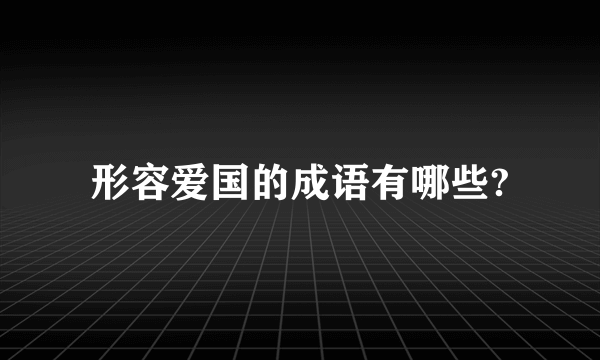 形容爱国的成语有哪些?