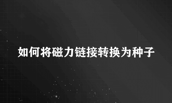 如何将磁力链接转换为种子