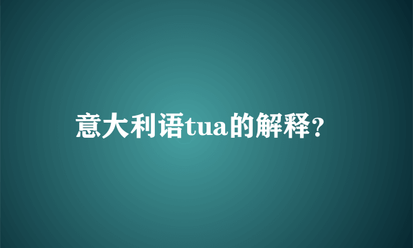 意大利语tua的解释？