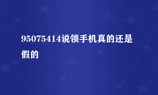 95075414说领手机真的还是假的