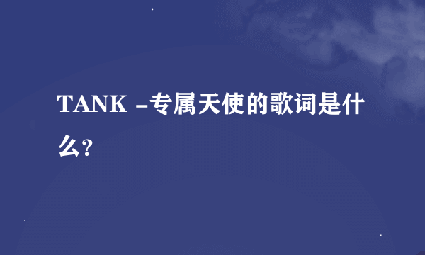 TANK -专属天使的歌词是什么？