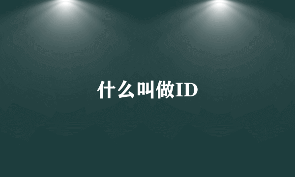 什么叫做ID