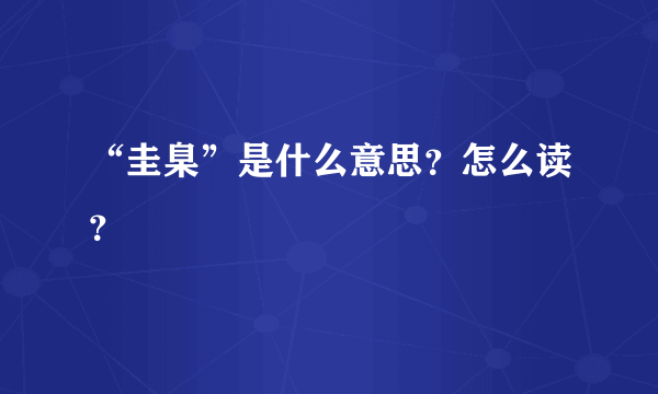 “圭臬”是什么意思？怎么读？