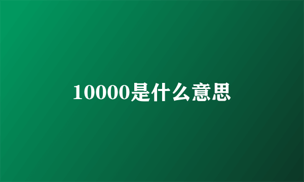 10000是什么意思