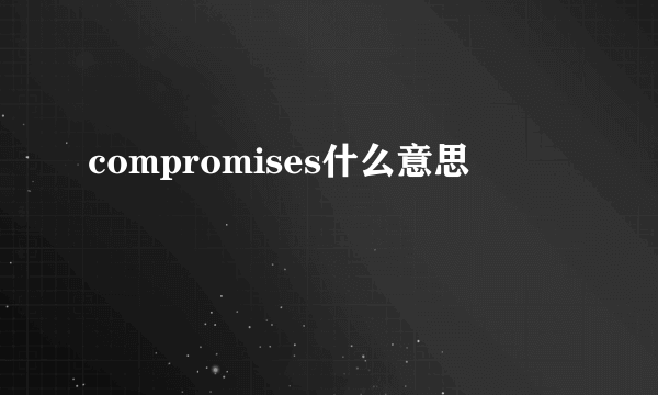 compromises什么意思