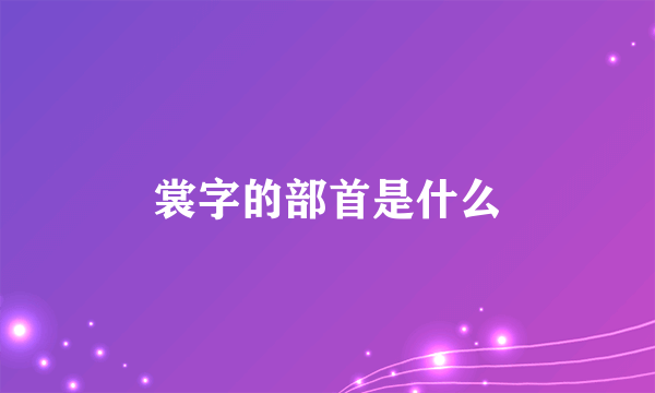 裳字的部首是什么