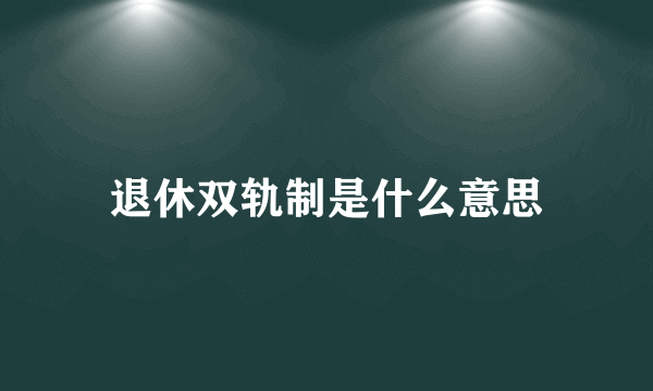 退休双轨制是什么意思