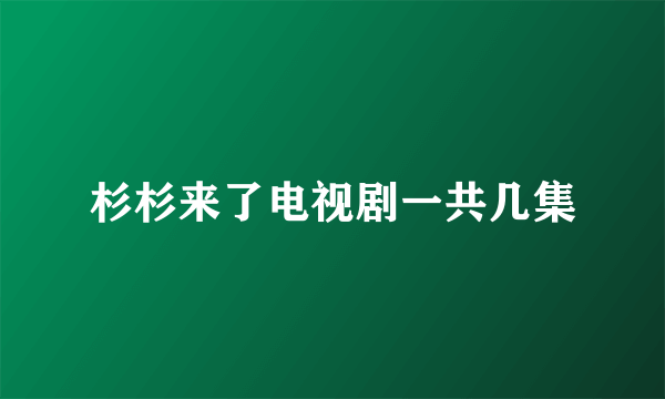 杉杉来了电视剧一共几集